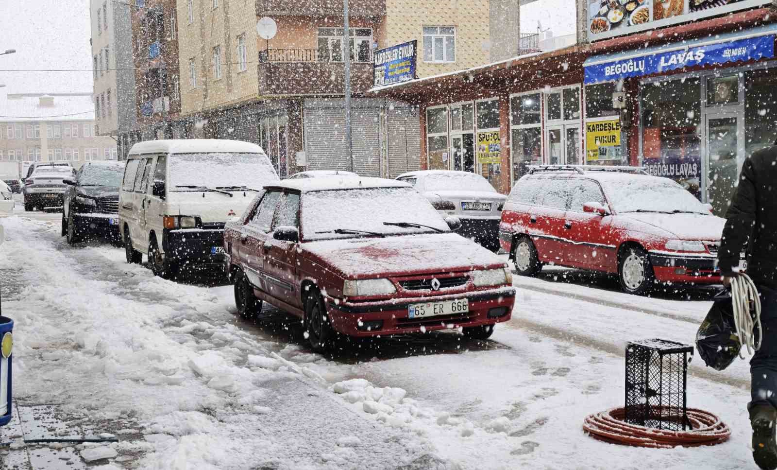 Ahlat’ta yoğun kar yağışı
