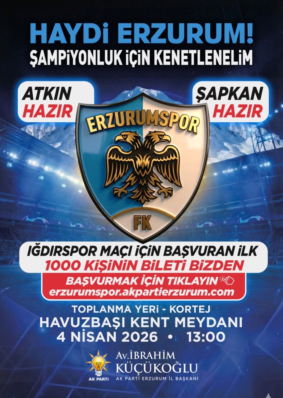 AK Parti’den bin taraftara maç bileti hediyesi
