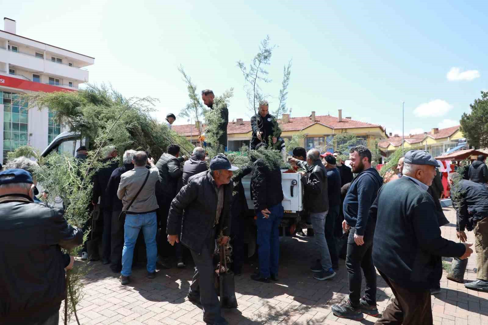 Alaca Belediyesi vatandaşlara 2 bin fidan dağıttı

