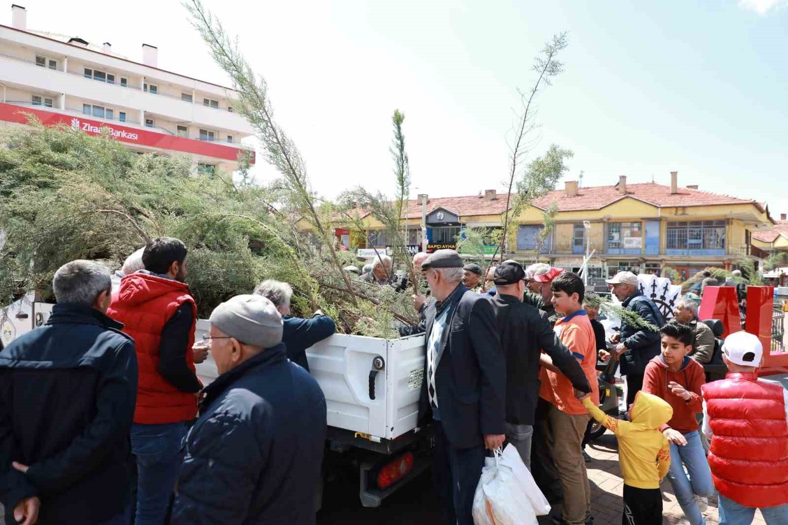 Alaca Belediyesi vatandaşlara 2 bin fidan dağıttı
