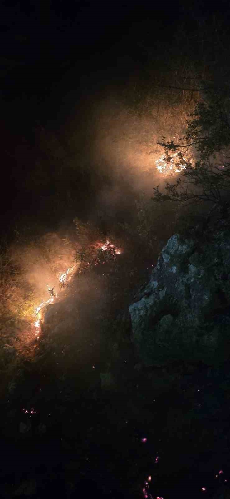 Alanya’da ormanlık alanda çıkan yangın büyümeden söndürüldü
