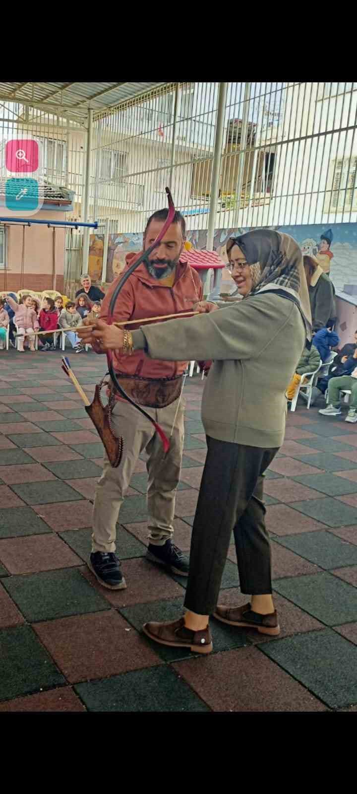 Anaokulu öğrencileri okçuluk kültürünü öğrendi
