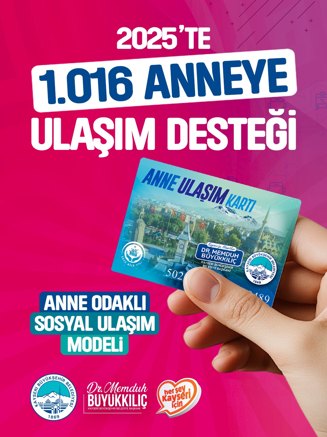 Anne Ulaşım Kartı’ndan 2025’te bin anne faydalandı
Anne Ulaşım Kartı’ndan 2025’te bin anne faydalandı