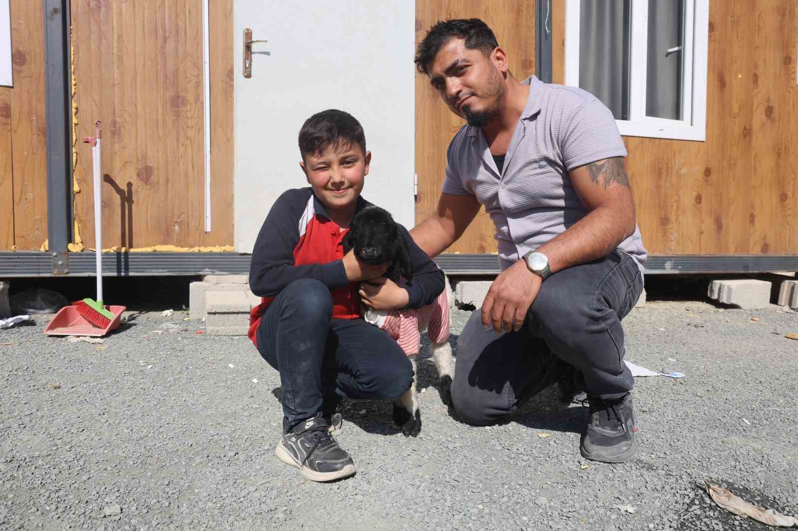 Annesi doğumda telef olan ’Boncuk’ kuzu, elbisesi ve biberonuyla ilgi odağı oldu
