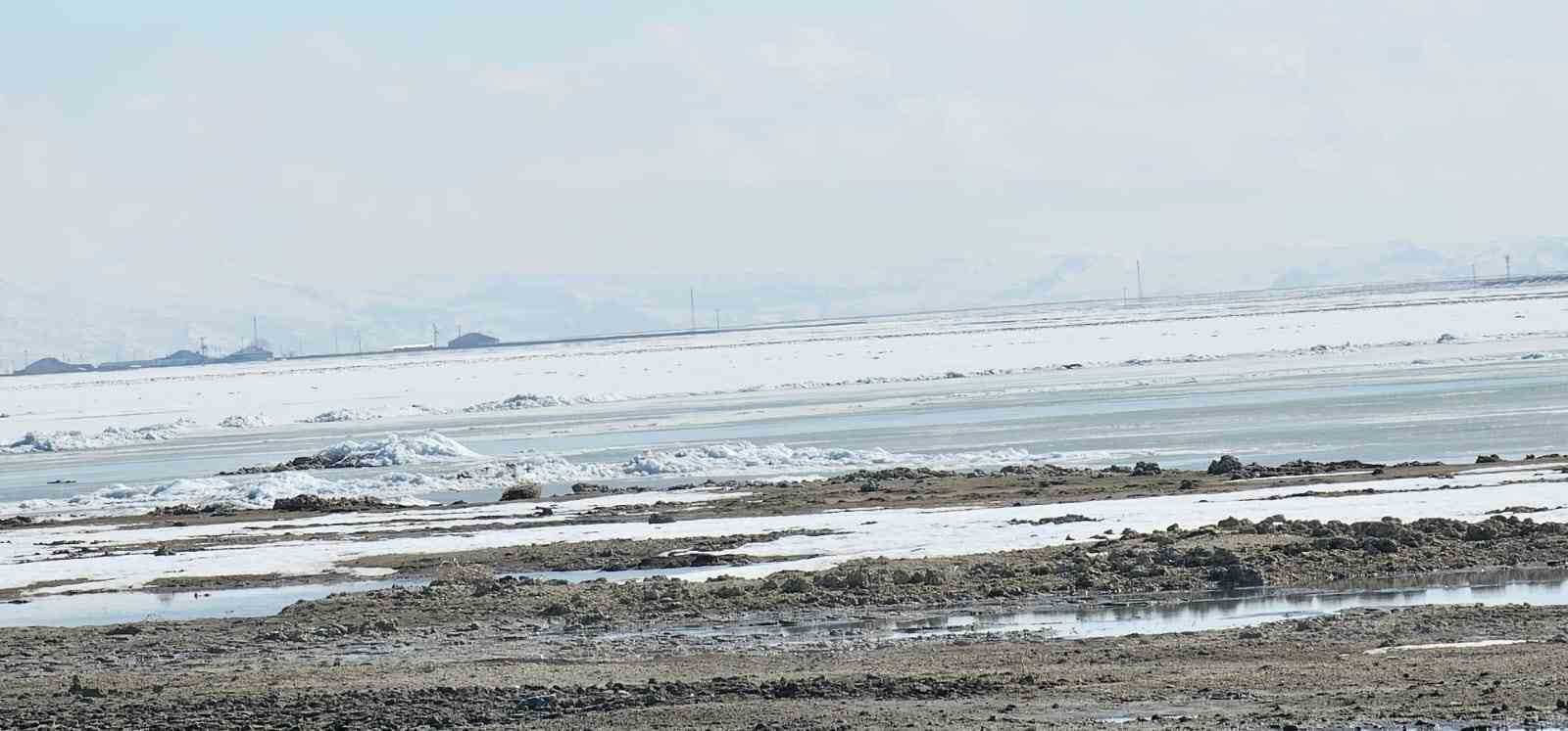 Arin Gölü’nde buz dalgaları: Sahilde metrelerce buz yığını oluştu
