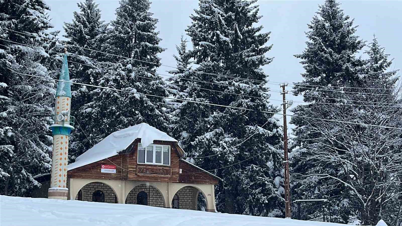 Artvin’in ünlü Kafkasör Yaylası, beyaz örtüyle sessizliğe büründü
