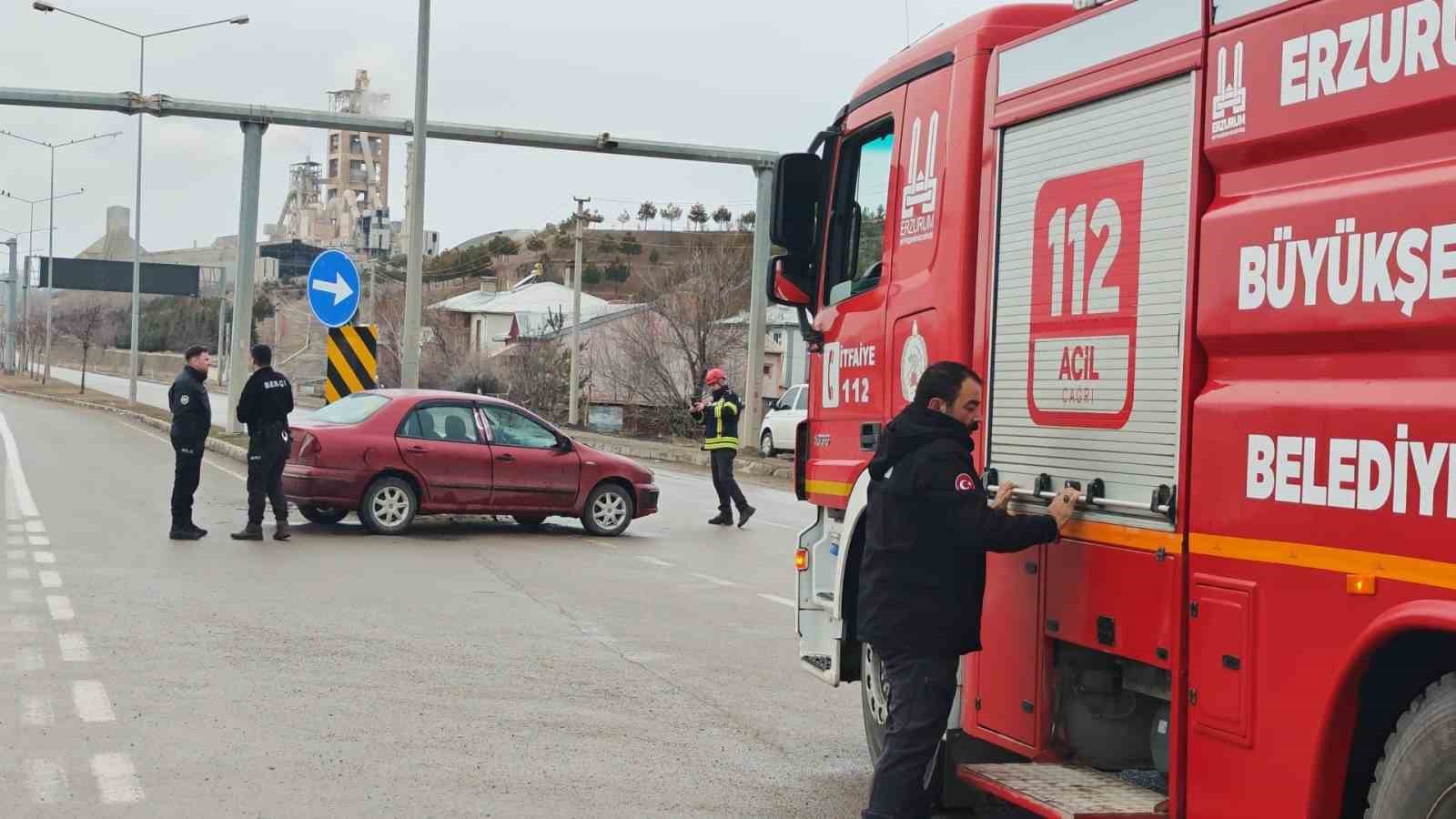 Aşkale’de korkutan kaza: Facianın eşiğinden dönüldü
