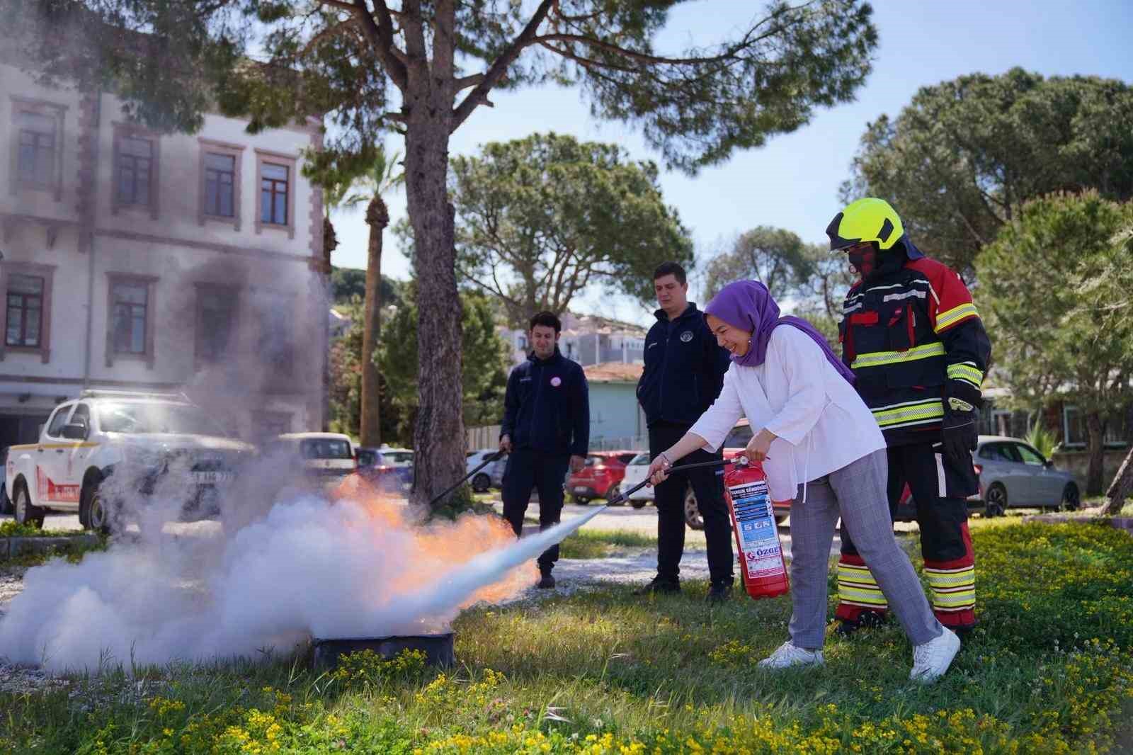 Ayvalık’ta yangınlara karşı tatbikat
