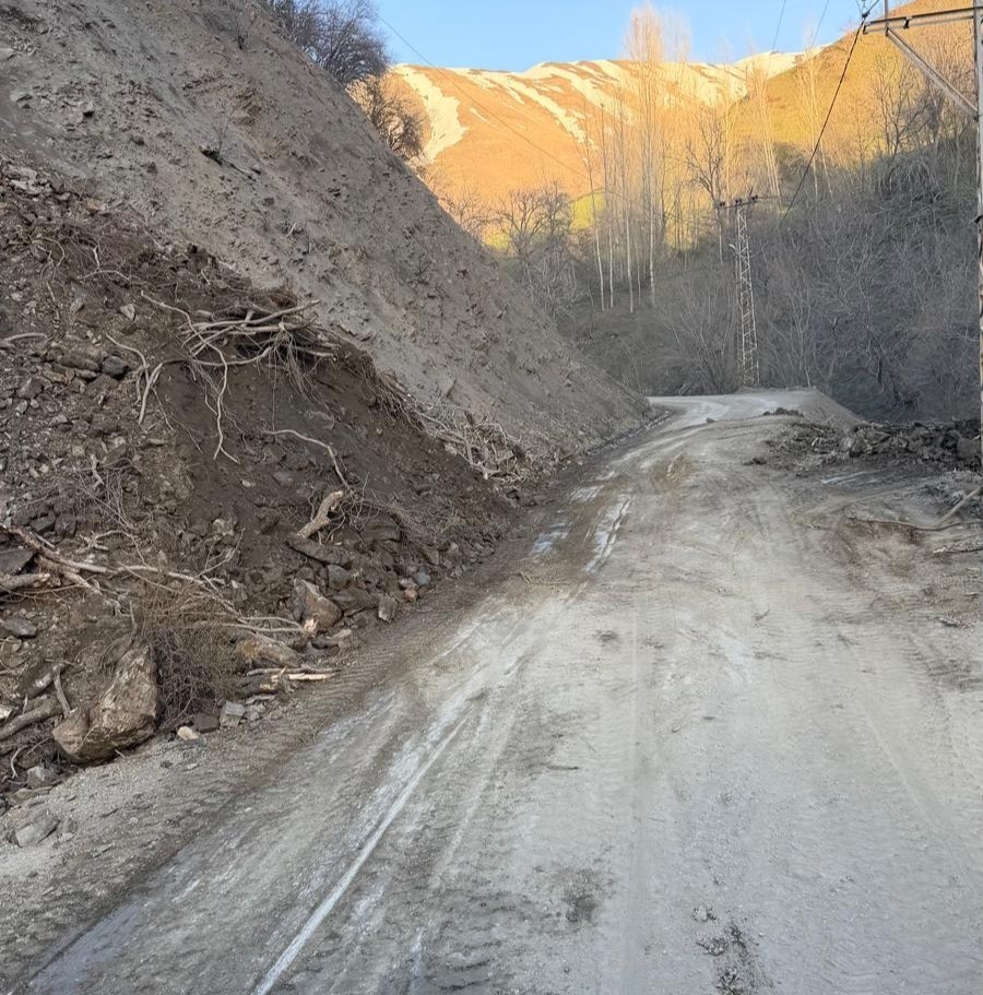 Bahçesaray’da mahalle yolunda heyelan
