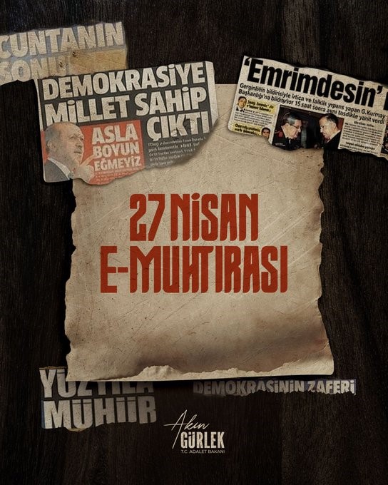 Bakan Gürlek: "27 Nisan E-muhtırası, hukuk devletine karşı bir müdahale girişimiydi"

