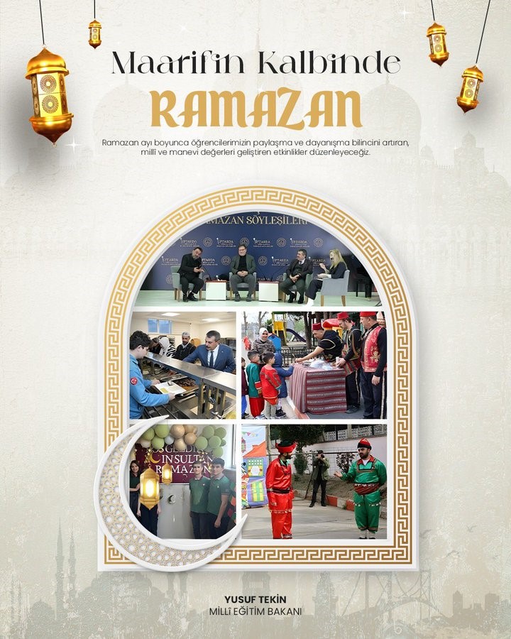 Bakan Tekin: "Ramazan ayında okullarda ’Maarifin Kalbinde Ramazan’ temalı etkinlikler düzenlenecek"
