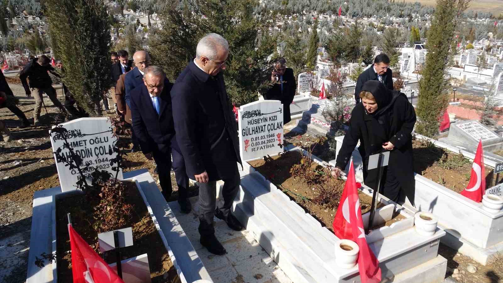Bakan Uraloğlu Malatya’da deprem şehitliğini ziyaret etti
