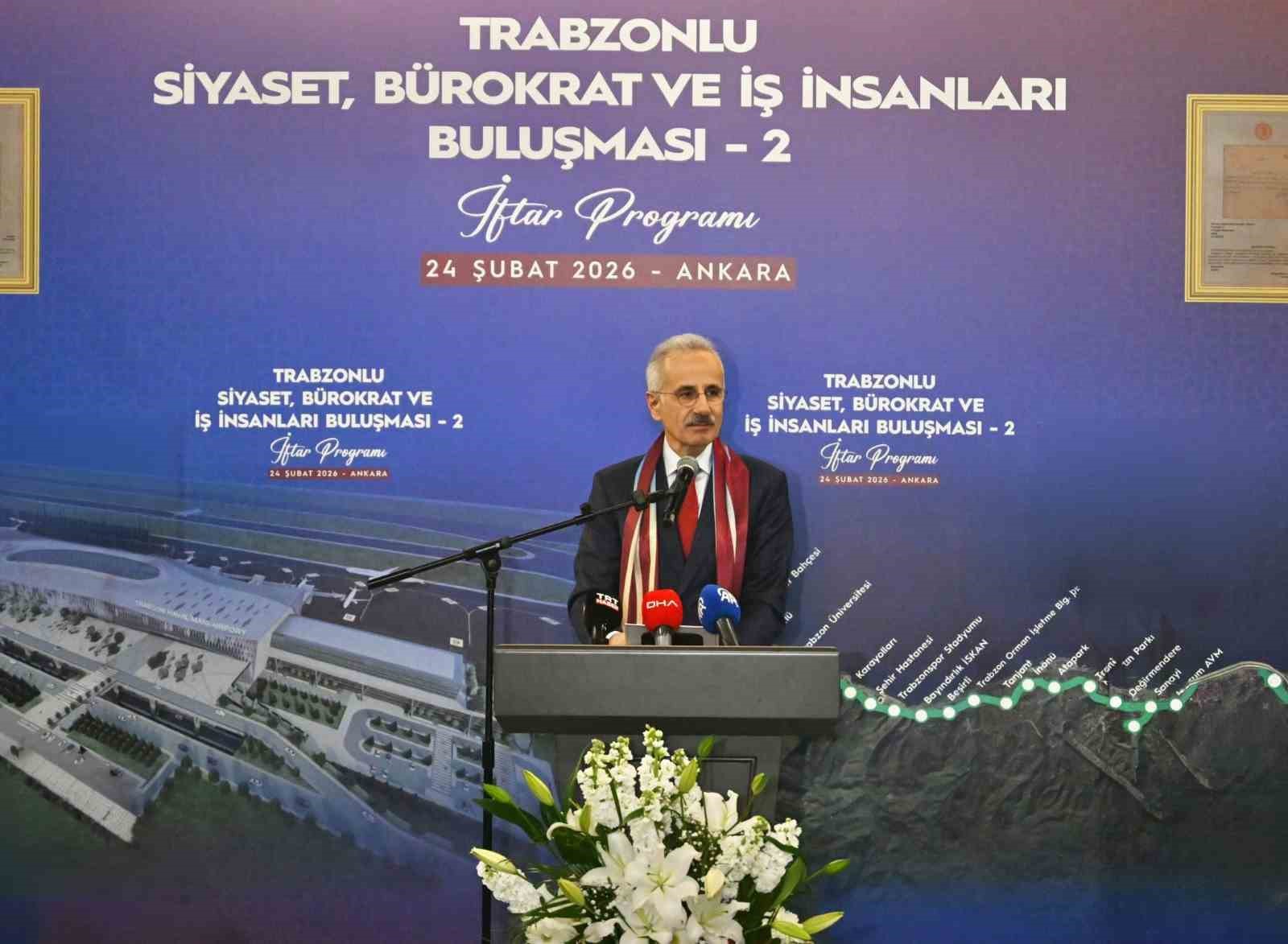 Bakan Uraloğlu: "Trabzon’umuzun ulaşım ve iletişim altyapısına 260 milyar liranın üzerinde yatırım gerçekleştirdik"
