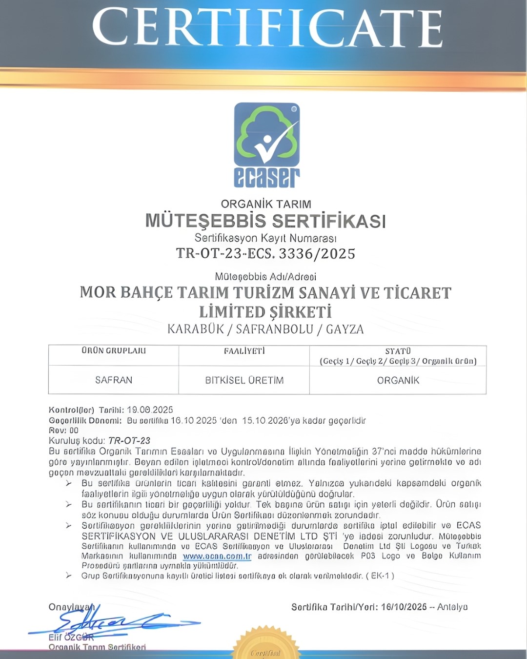 BAKKA destekleriyle safran üretiminde organik üretime geçildi
BAKKA destekleriyle safran üretiminde organik üretime geçildi