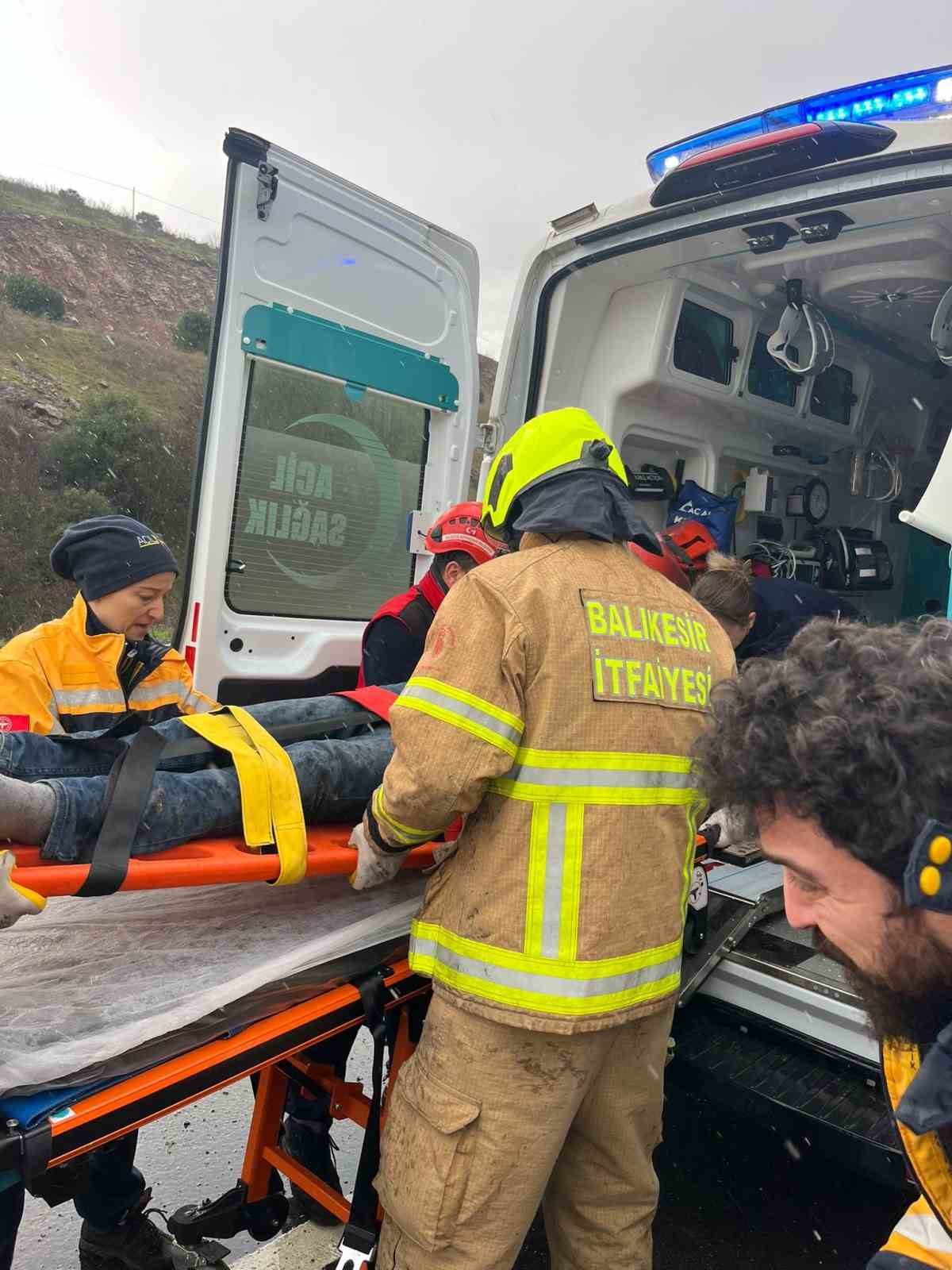 Balıkesir-Bursa kara yolunda korkutan kaza: 1 yaralı
