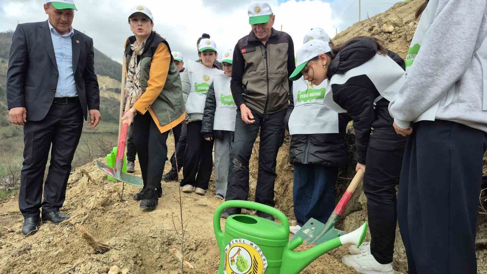 Bartın’da geçen yıl yanan ormana 400 fidan dikildi
