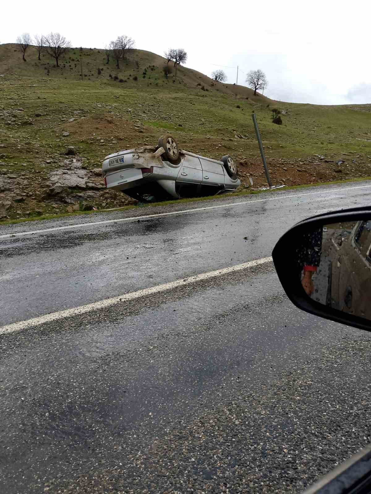 Batman’da sürücüsünün kontrolünden çıkan otomobil takla attı: 1 yaralı
