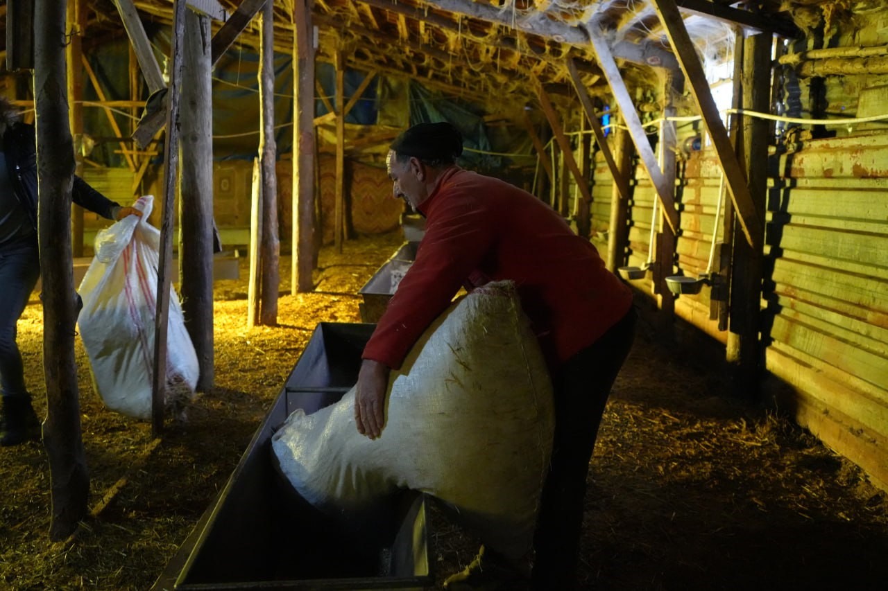 Bayburtlu besici zorlu kış şartlarına rağmen 140 hayvanını sevgiyle büyütüyor
