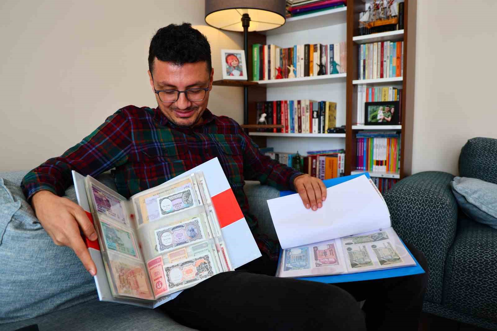 Beş kıtadan 75 ülkenin banknotunu derleyen öğretmen yok olan devletleri unutturmuyor
