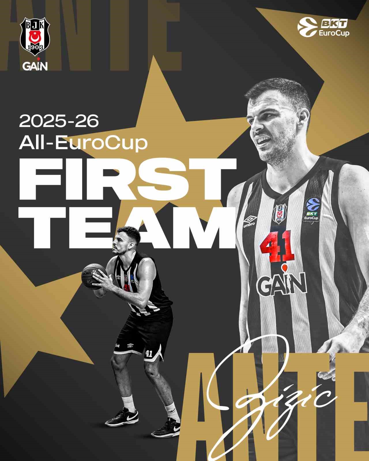 Beşiktaşlı Ante Zizic, EuroCup’ta en iyi beşe seçildi
