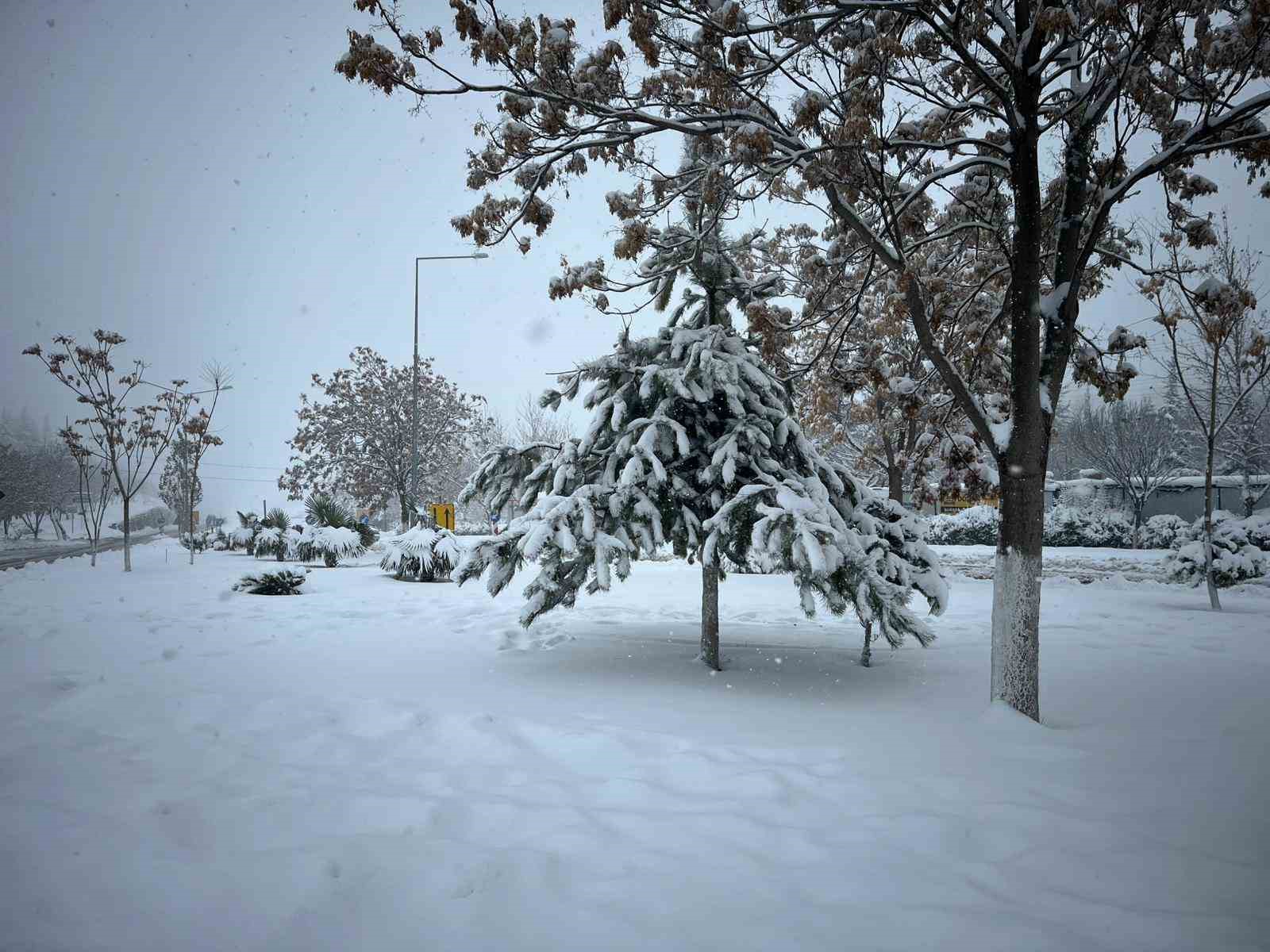Besni’de kar yağışı ilçeyi beyaza bürüdü
