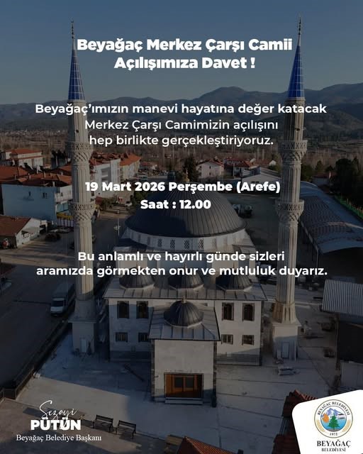 Beyağaç Merkez Çarşı Cami ibadete açılıyor
