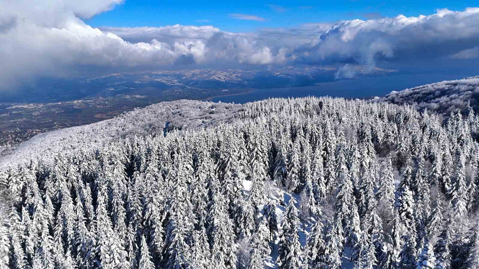 Beyaz, mavi ve yeşil birleşti: Eşsiz manzara mest etti
