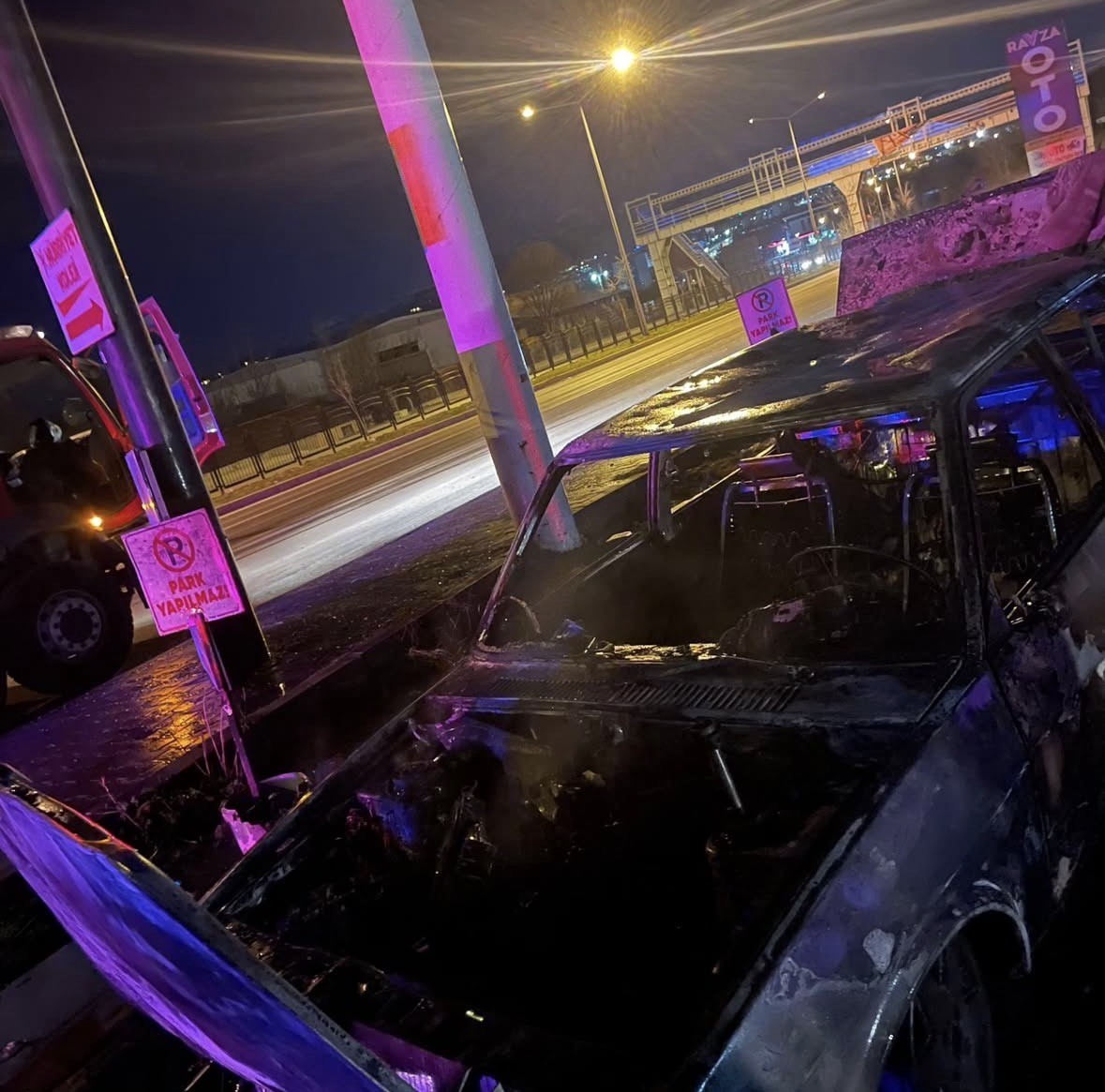 Bingöl’de park halindeki araç alevlere teslim oldu
