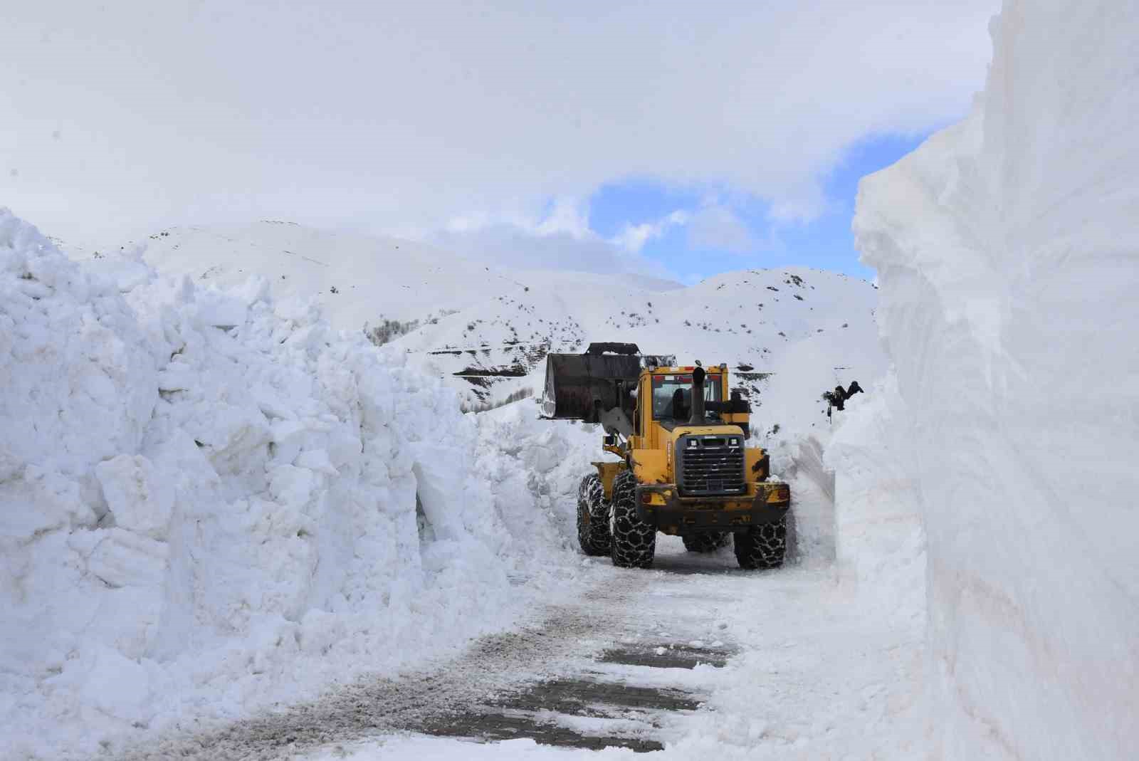 Bitlis’te 5 metreyi bulan karda yol açma çalışması
