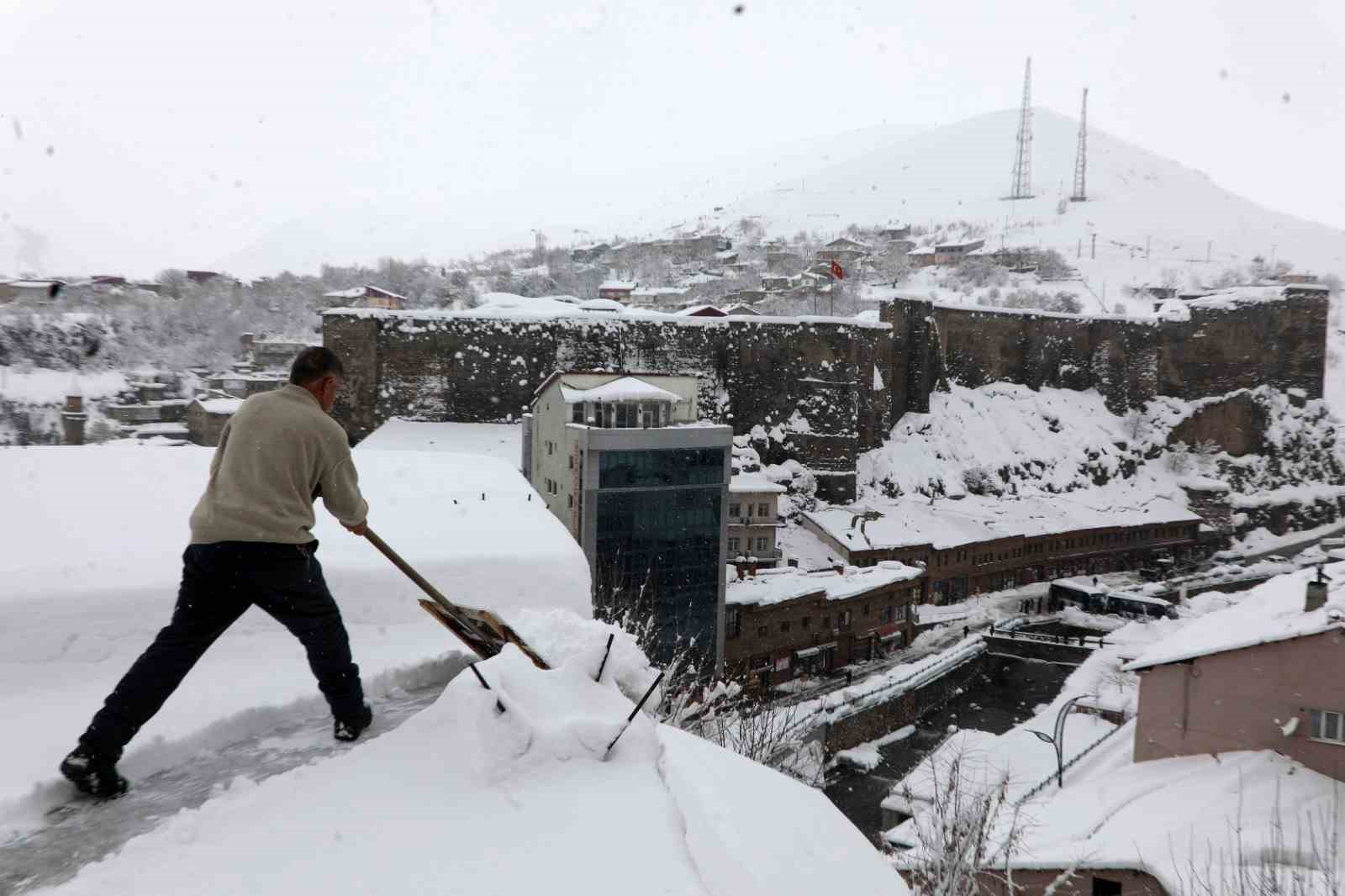 Bitlis’te çatılarda kar küreme seferberliği
