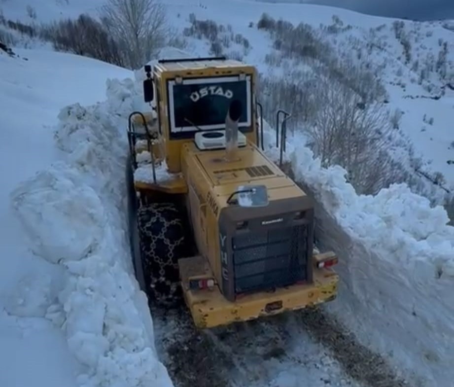 Bitlis’te ulaşım için 5 metrelik kar engelini aştılar
