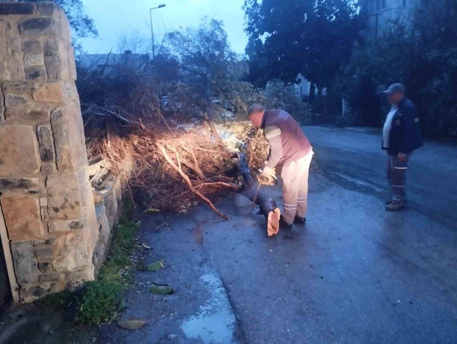 Bodrum’da fırtına etkili oldu
