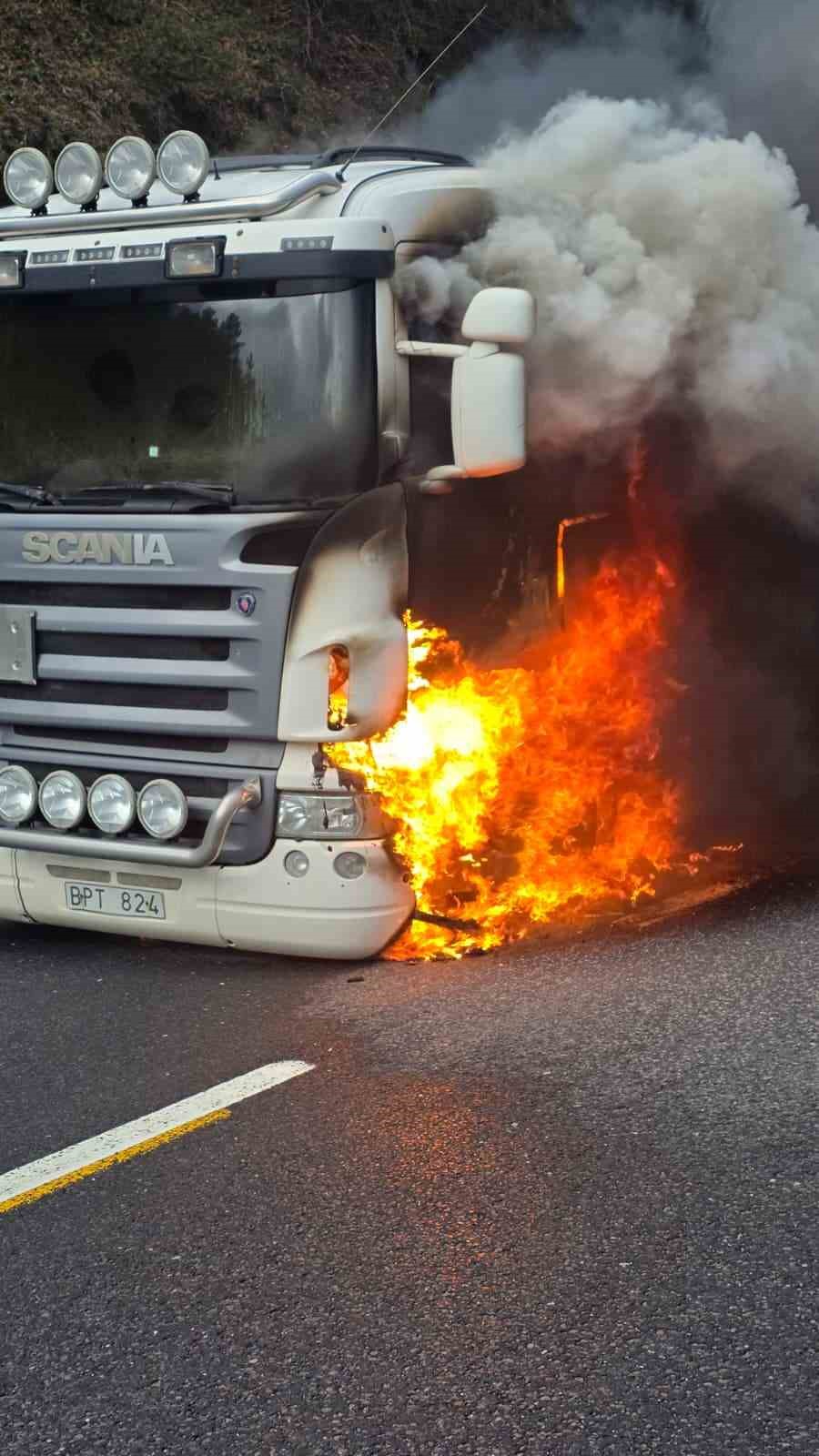 Bolu Dağı’nda tanker alev alev yandı
