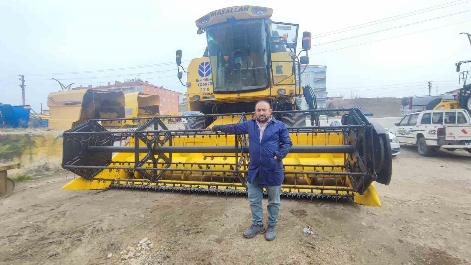 Bozkırın sarı devleri hasat için bakıma alındı
