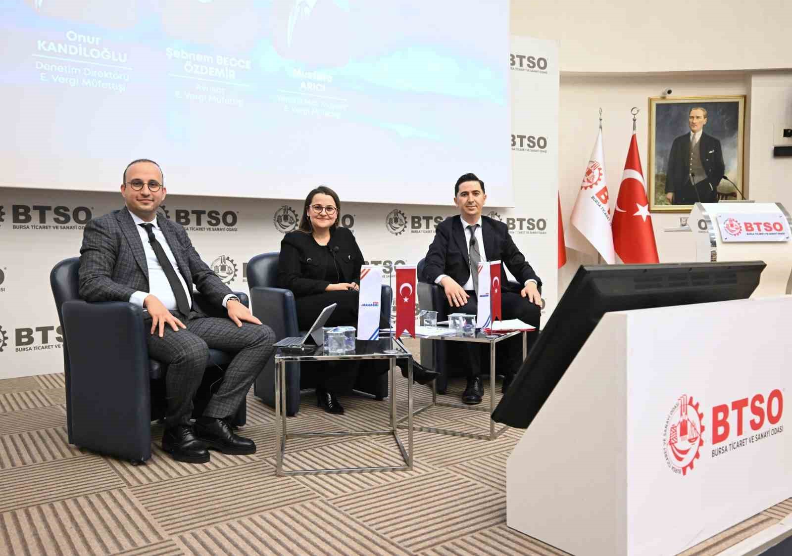 BTSO Akademi’de veri temelli vergi gözetimi ve uyum süreci anlatıldı
BTSO Akademi’de veri temelli vergi gözetimi ve uyum süreci anlatıldı