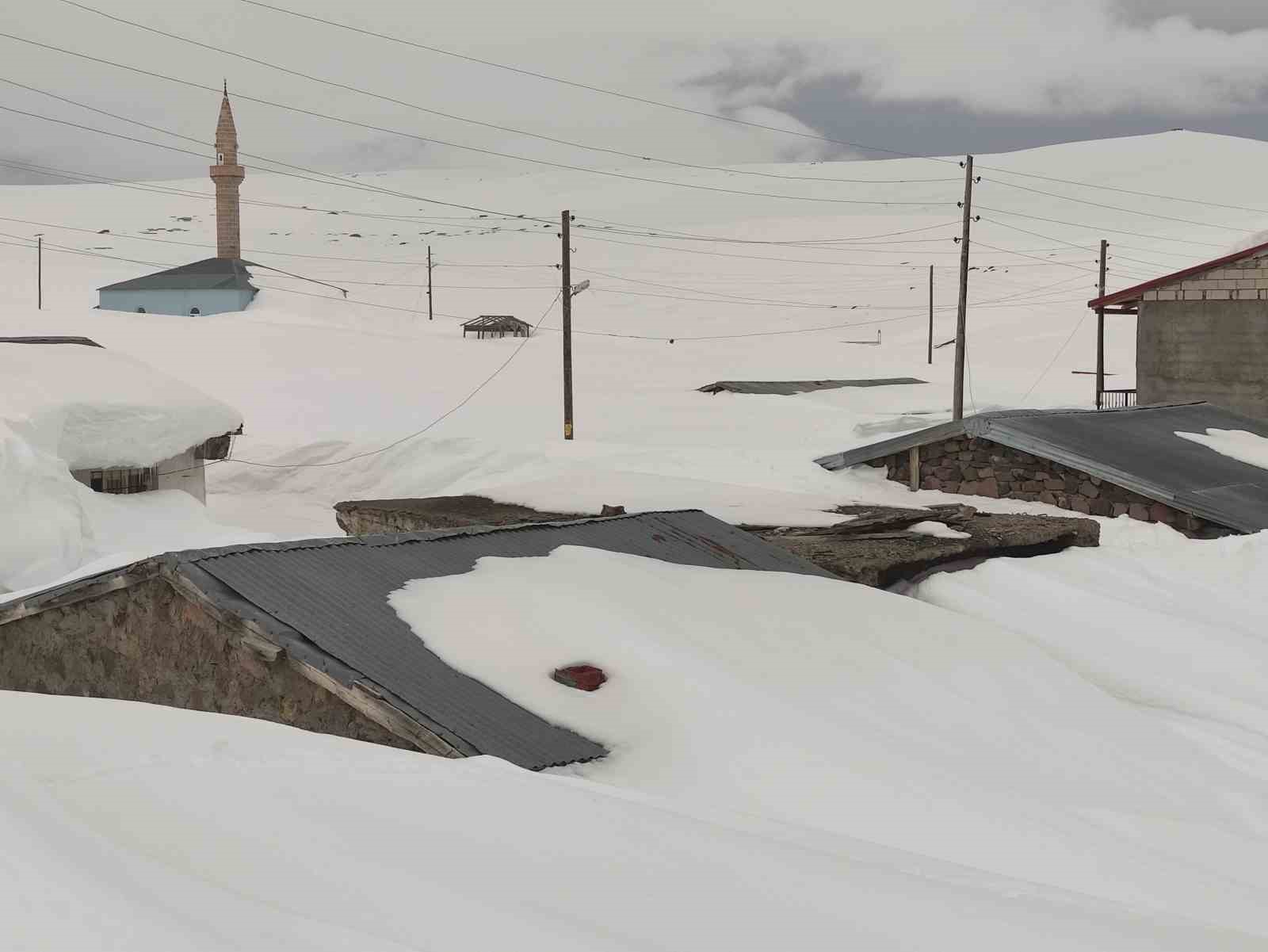 Bülbülan Yaylası’nda evler kara gömüldü
