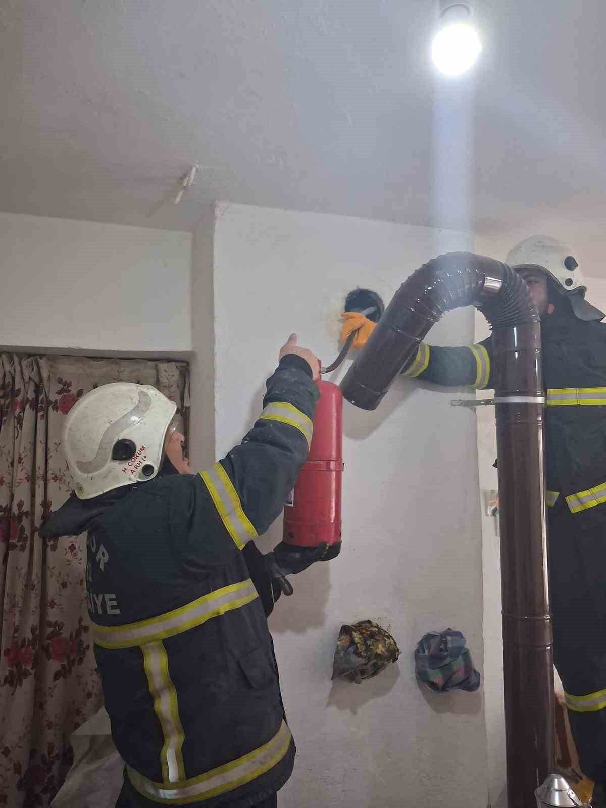 Burdur’da baca yangını itfaiye ekiplerince söndürüldü
