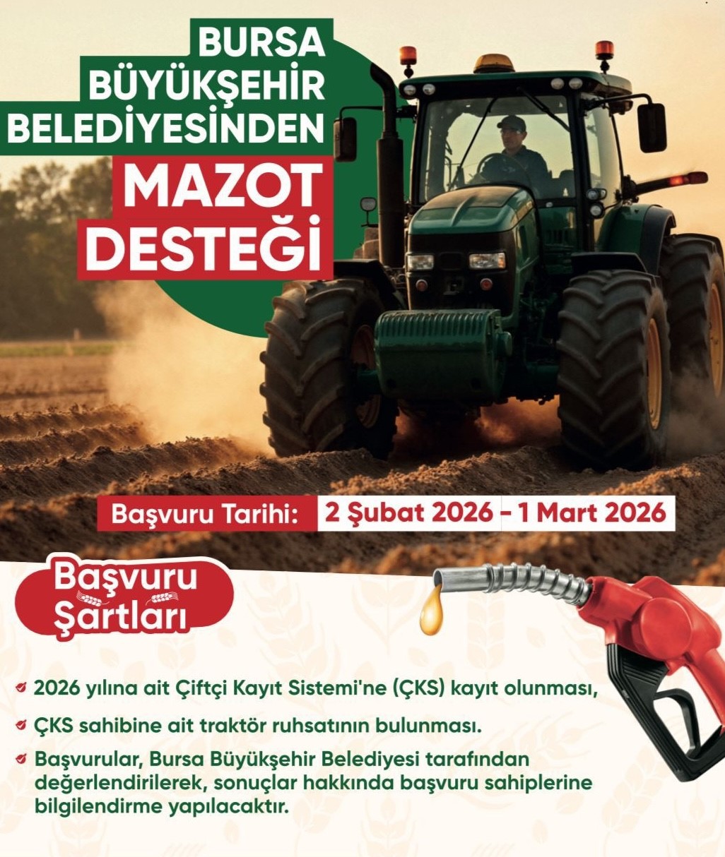 Bursa Büyükşehir mazot desteğini 5 bin liraya yükseltti
