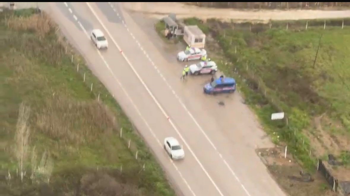 Bursa’da bayram trafiiğine helikopterli denetim
