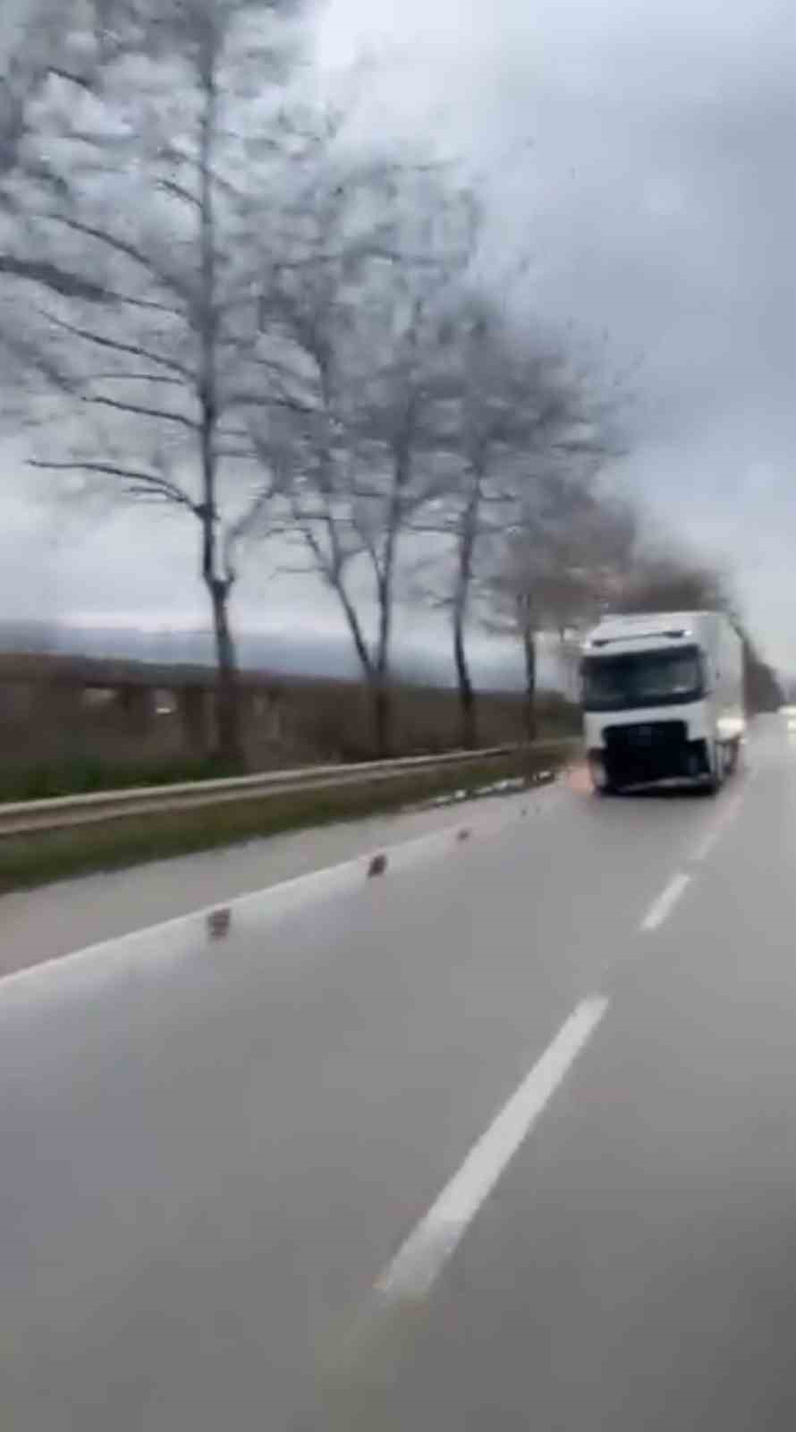 Bursa’da korku dolu anlar, direği deviren TIR olay yerinden kaçtı

