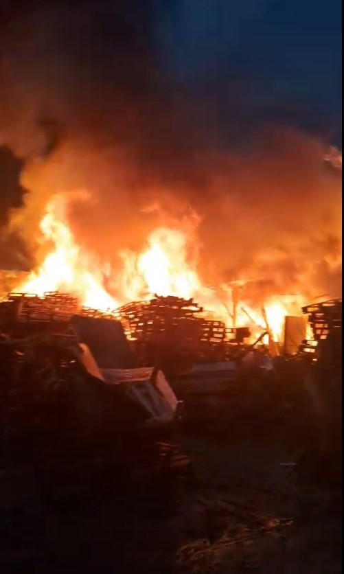 Bursa’da palet fabrikasında yangın: Söndürme çalışmaları sürüyor
