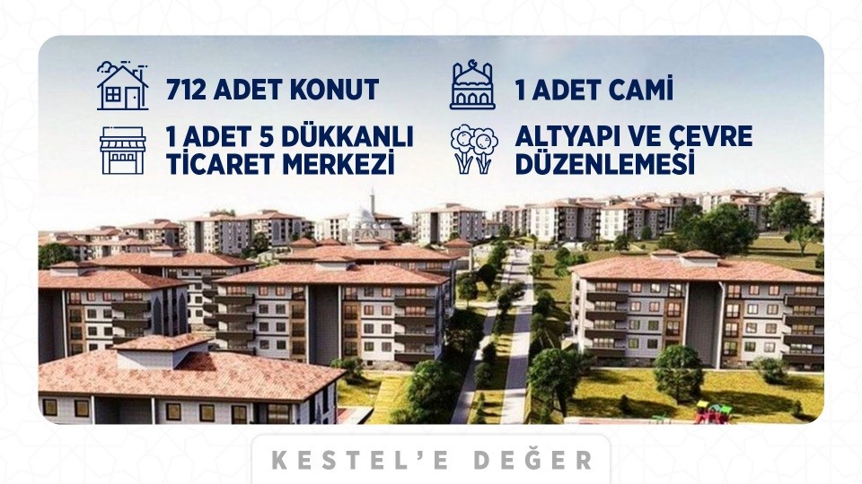 Bursa’nın yeni Balat ve Bademli mahalleleri Kestel’de inşa edilecek
Bursa’nın yeni Balat ve Bademli mahalleleri Kestel’de inşa edilecek