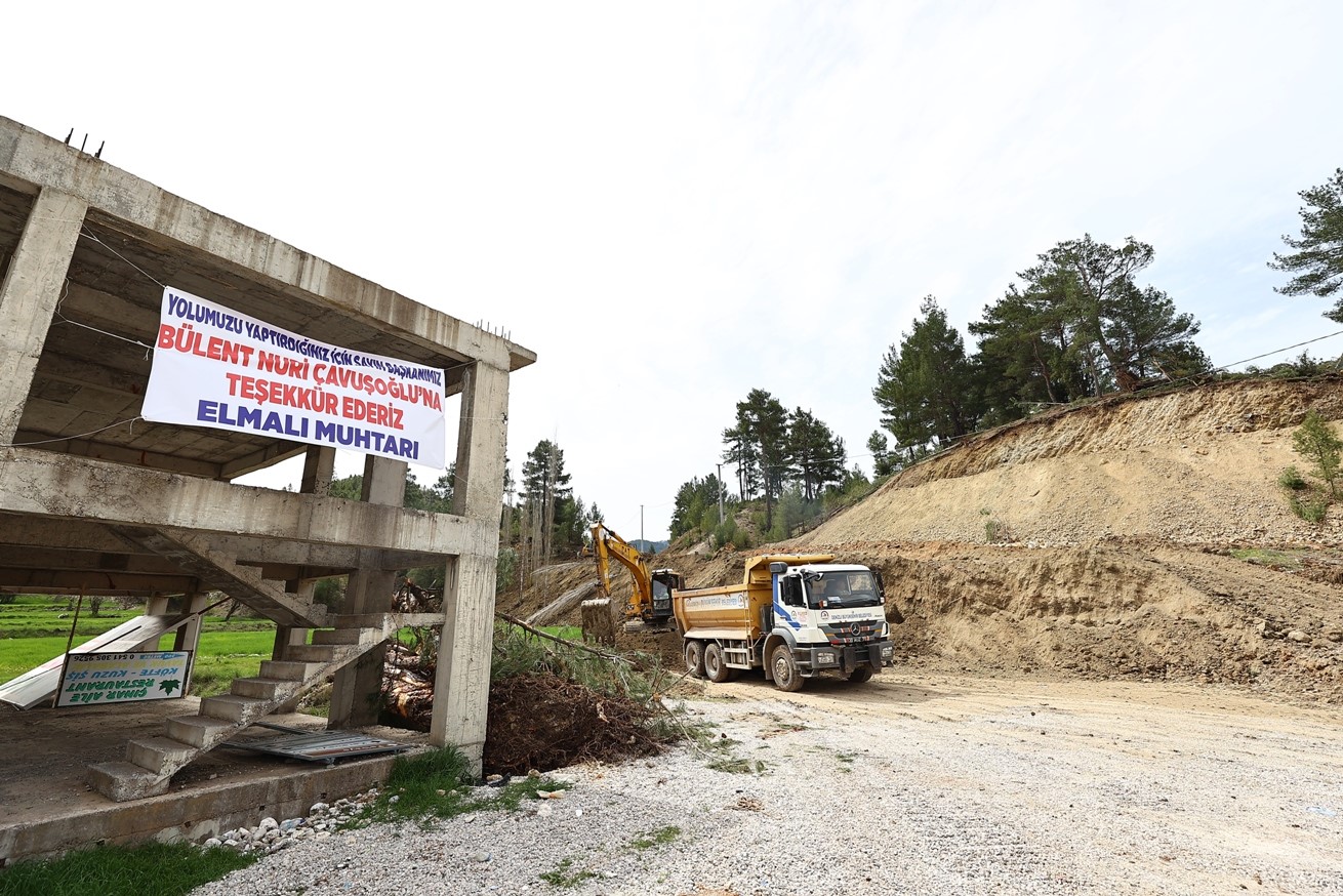 Çameli Elmalı yolu modern üst yapıya kavuşuyor
