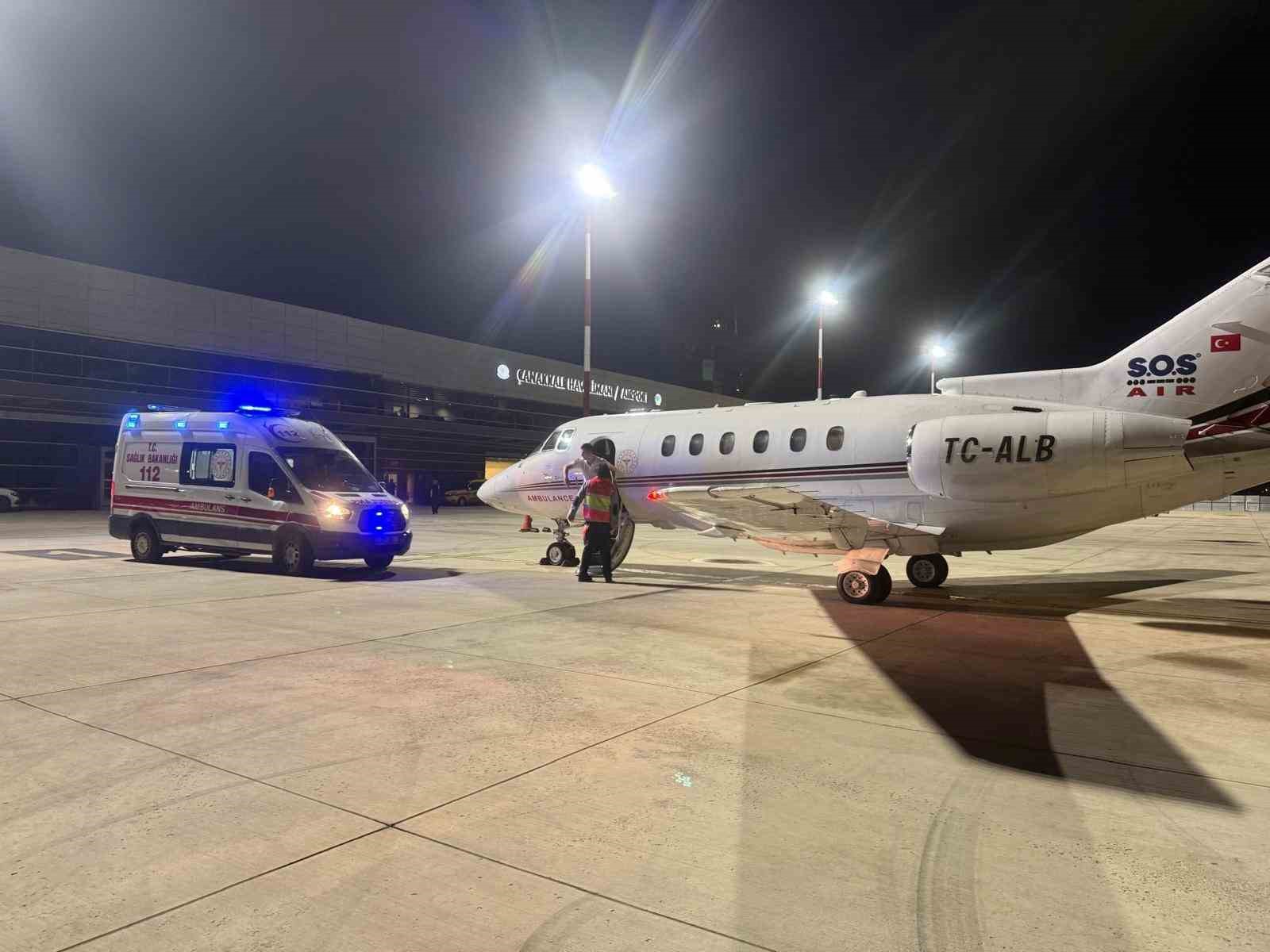 Çanakkale’de 54 günlük bebek uçak ambulansla Ankara’ya sevk edildi
