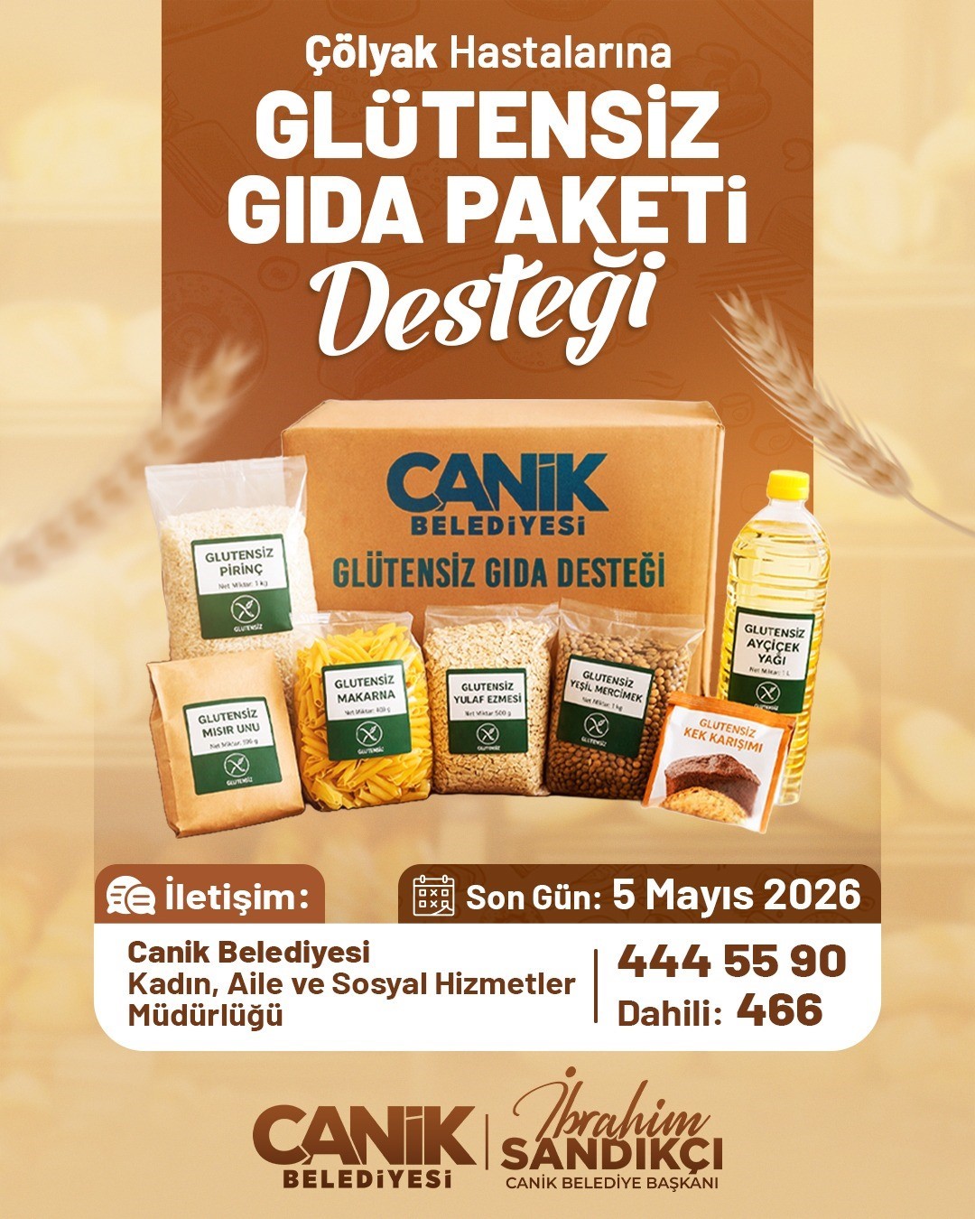Canik Belediyesi’nden çölyak hastalarına destek
