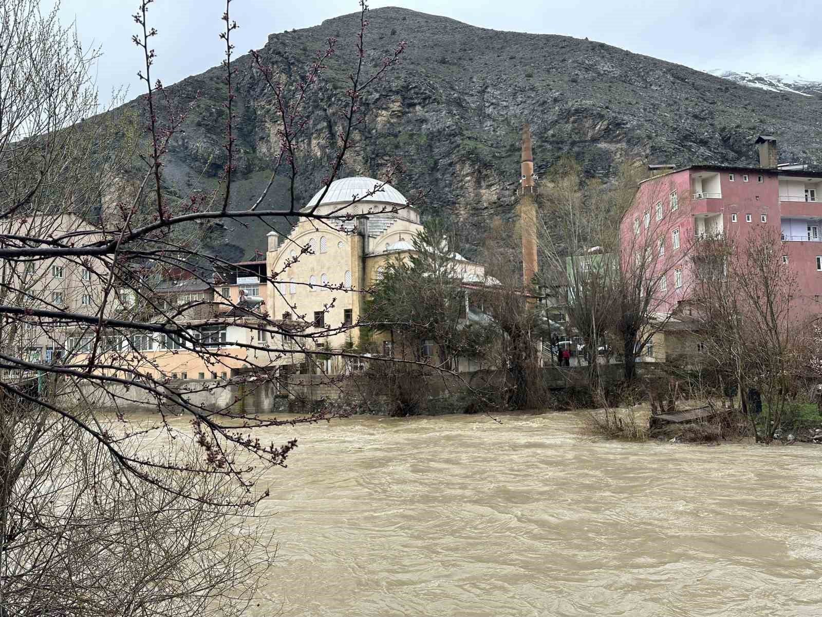 Çatak’ta aşırı yağış nedeniyle köprü ve üstündeki kafe tedbiren kapatıldı
