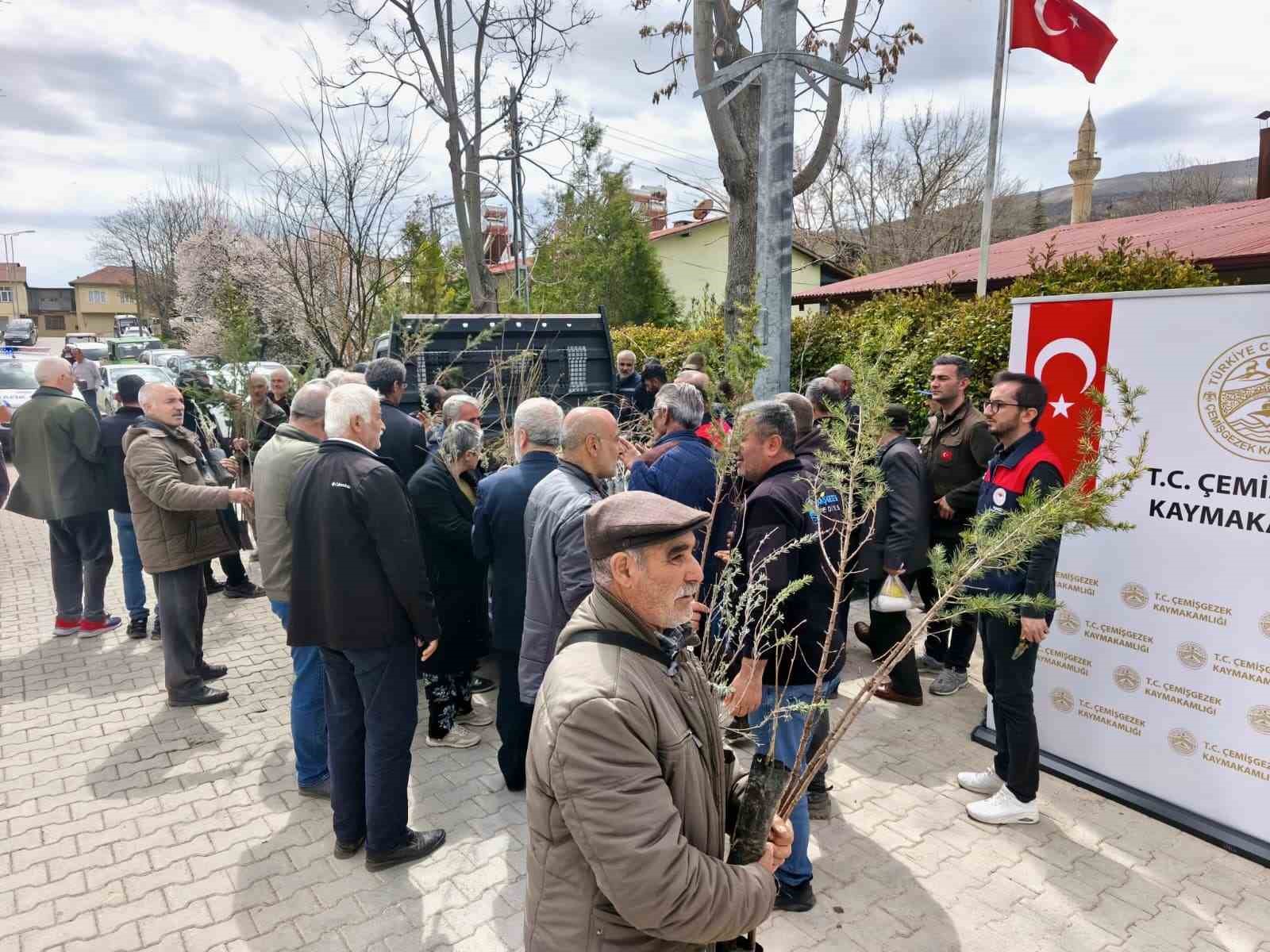 Çemişgezek’te vatandaşlara ücretsiz fidan dağıtıldı
