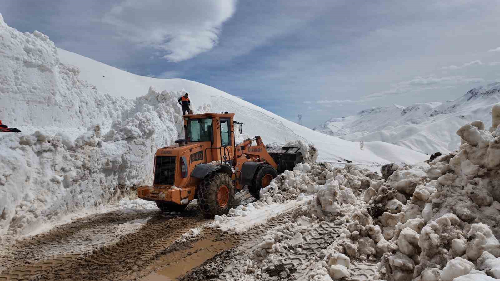 Çığ düşen yolu açma çalışmaları başlatıldı
