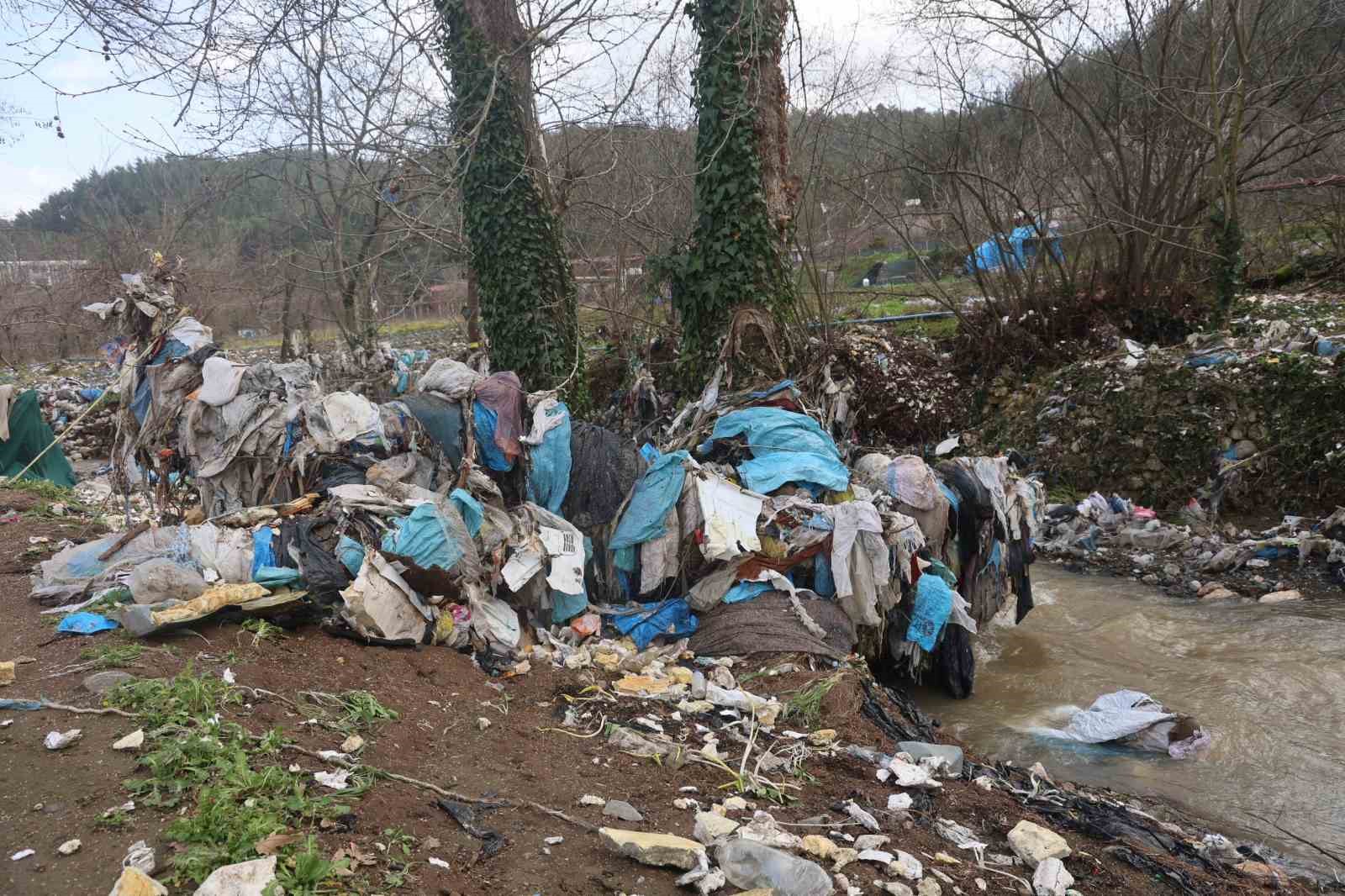 Çilek bahçesi selle birlikte su altında kaldı
