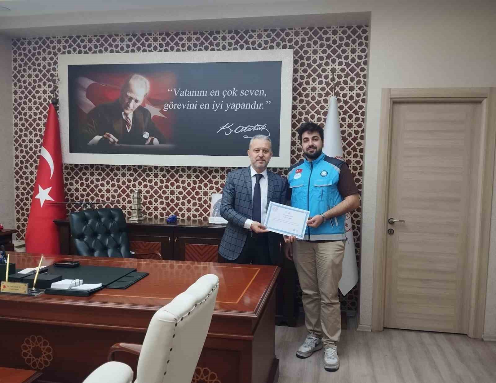 Çocuk acil doktorlarına teşekkür belgesi
